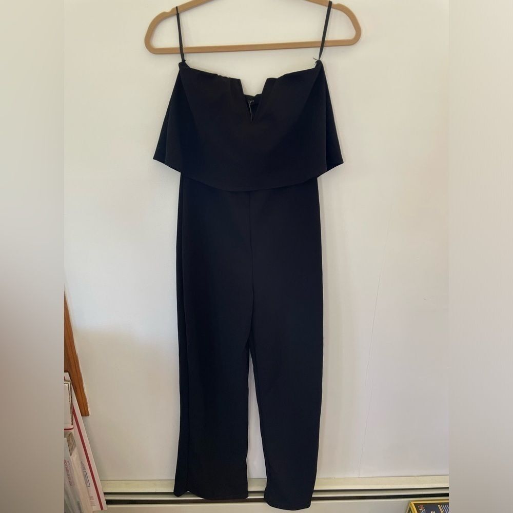 NWT 21 Saints Black jumpsuit wide leg pants strapless size medium